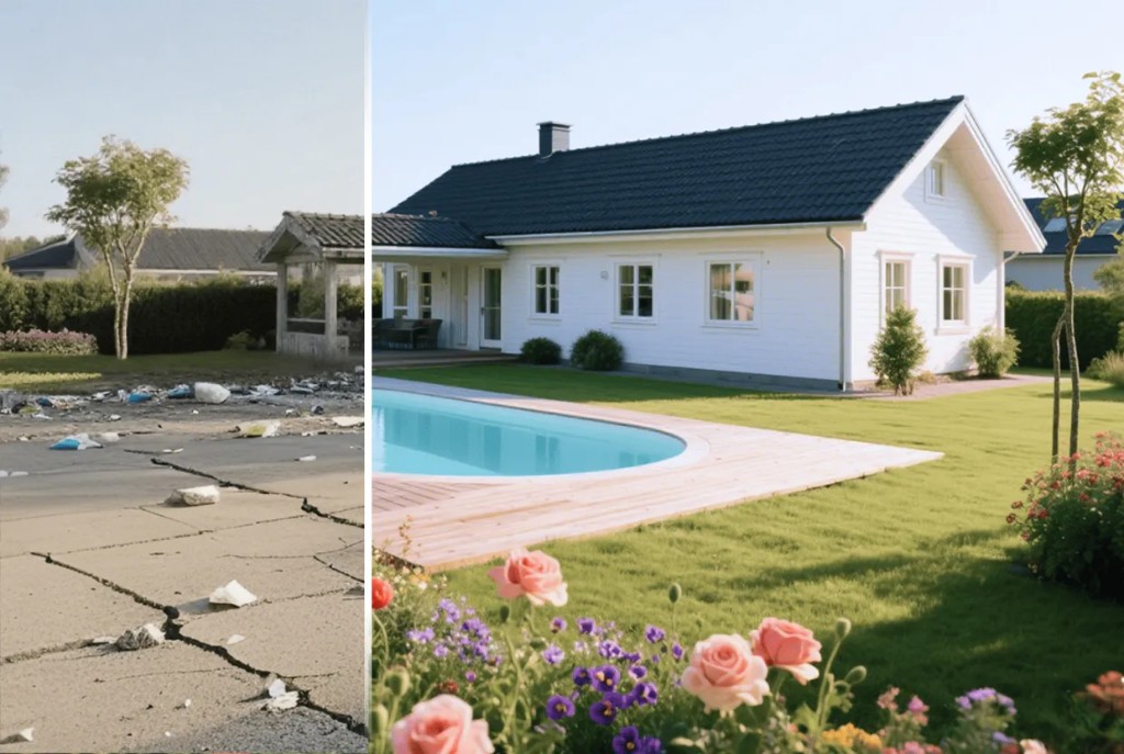AI exterior home design makeover